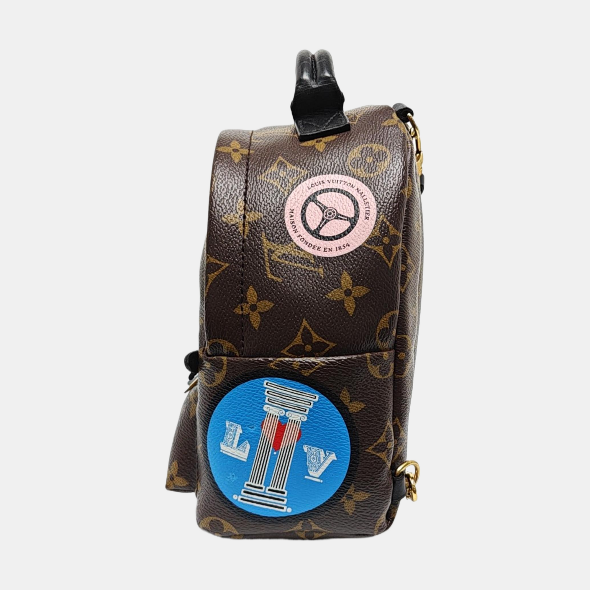 PALM SPRINGS Mini Monogram Coated Canvas Brown