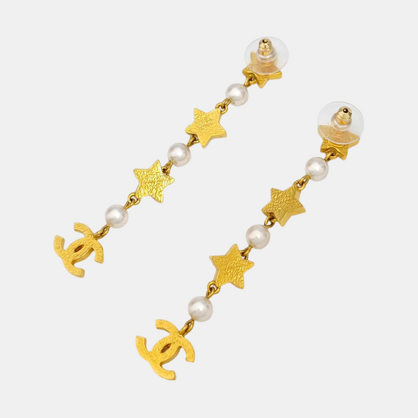 CC Logo Metal Gold Earrings