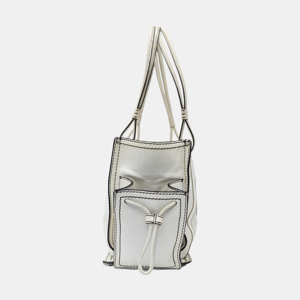 Quilted Calfskin Tote Bag White