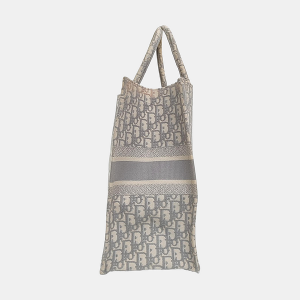 Book Tote Large Oblique Canvas Gray