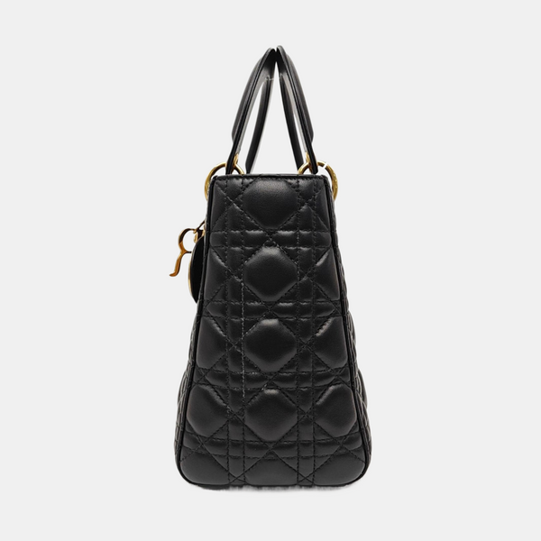 Lady Dior Medium Cannage Lambskin Black