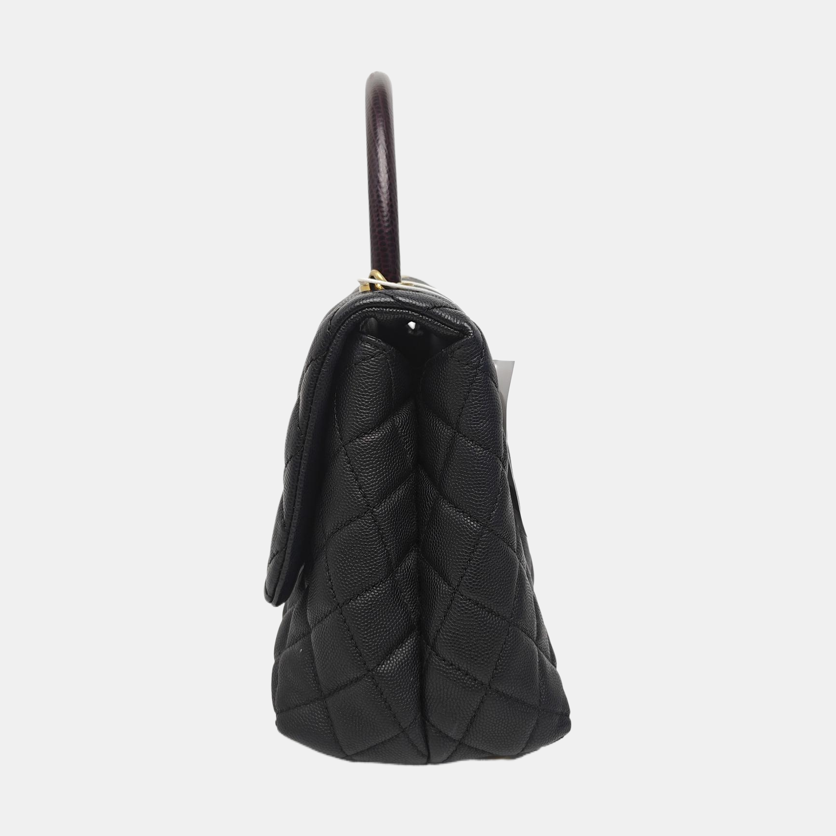 COCO HANDLE Medium Quilted Grained Calfskin Black