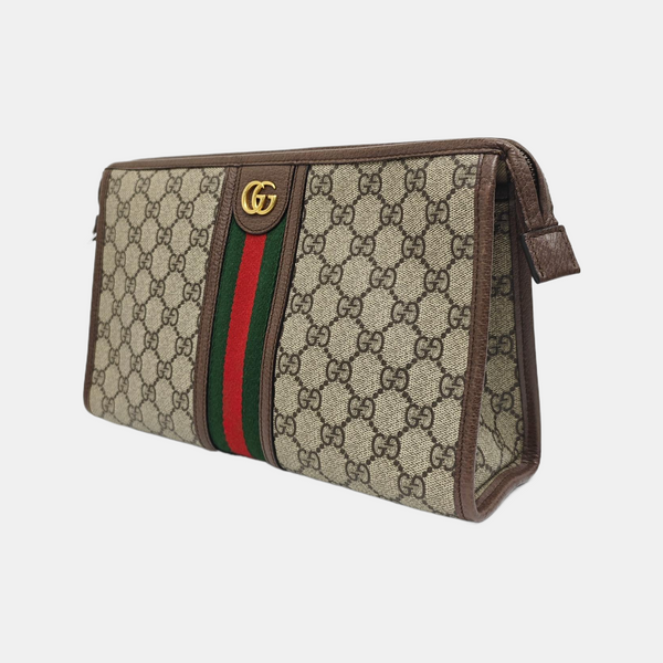 Ophidia Small Monogram Coated Canvas Beige