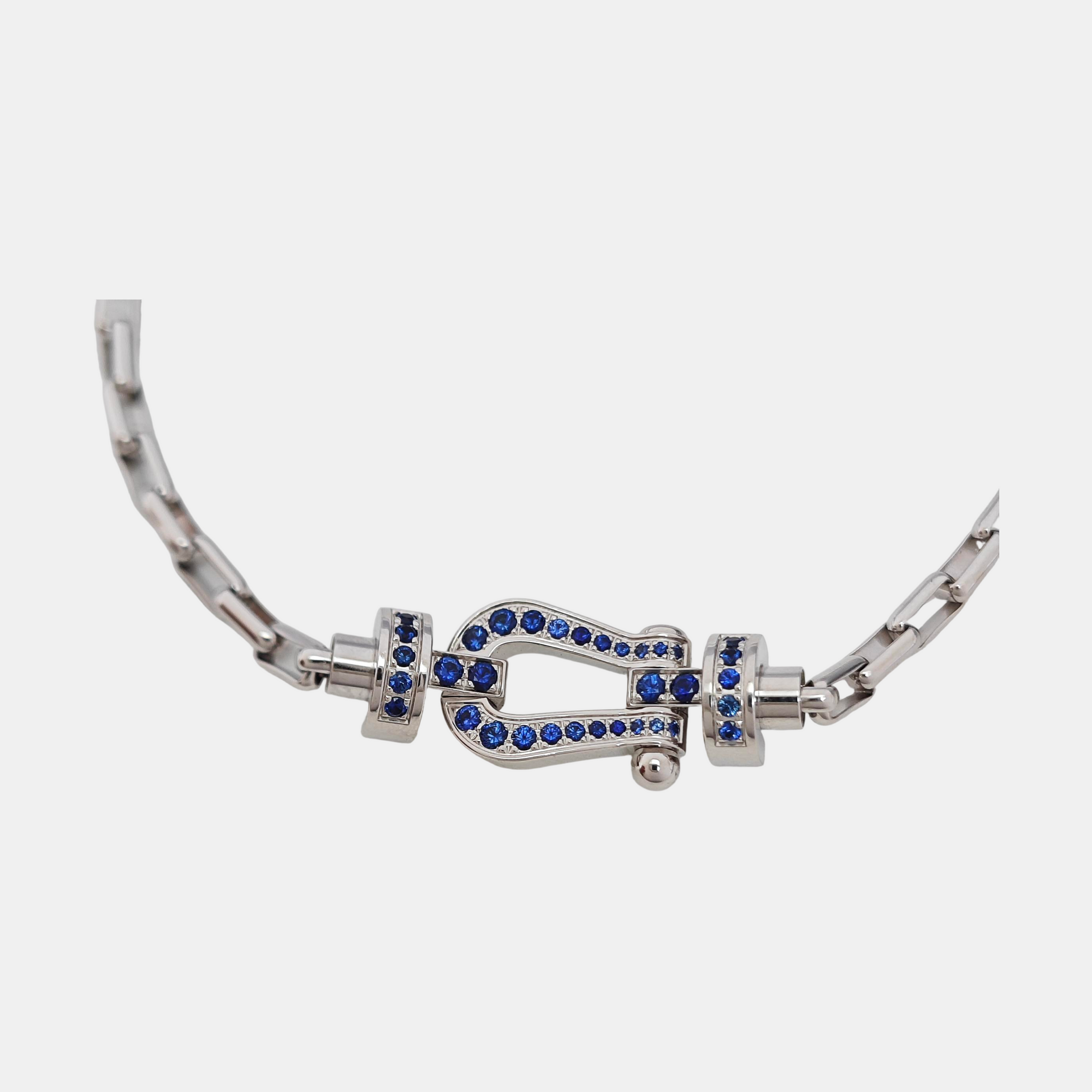 Force 10 18k White Gold Silver Bracelet