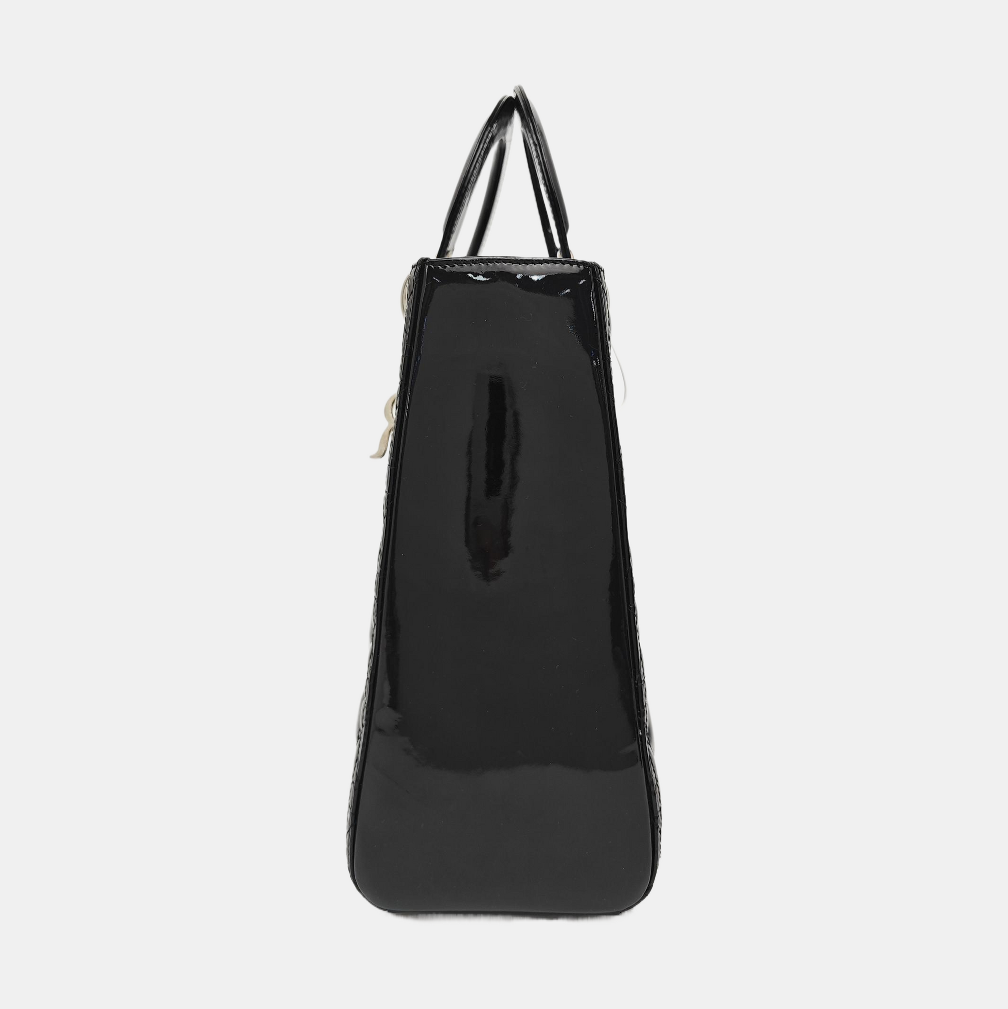 Lady Dior Large Cannage Patent Leather Black