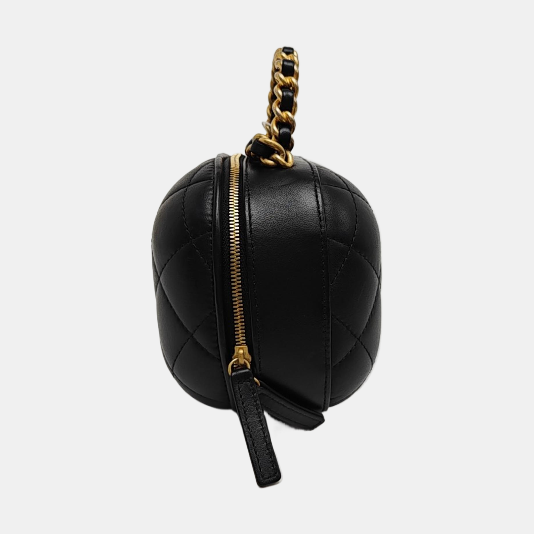Quilted Lambskin Shoulder Bag Black
