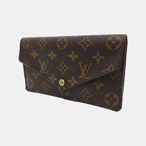 SARAH Monogram Coated Canvas Brown Wallet