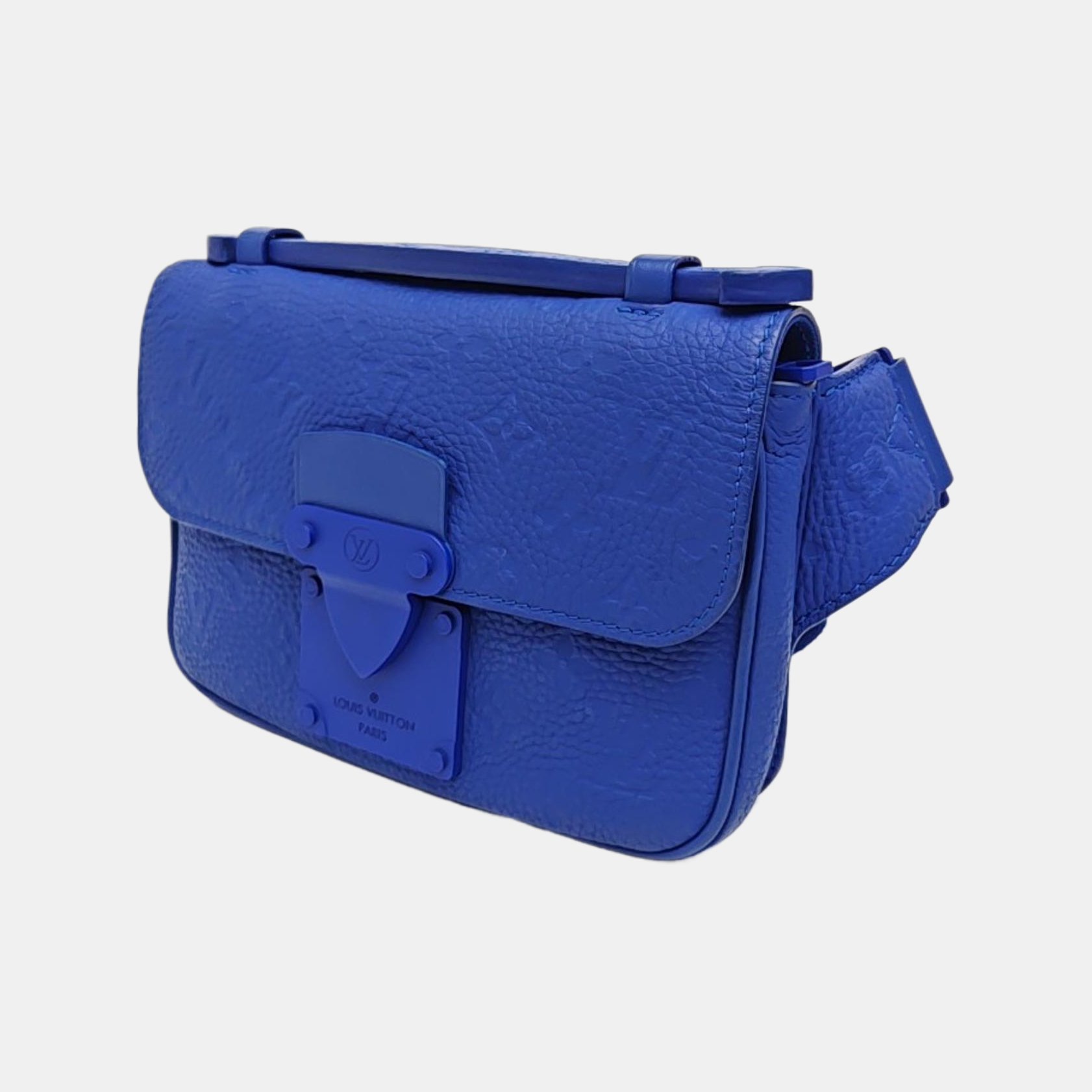 S LOCK Monogram Calfskin Blue