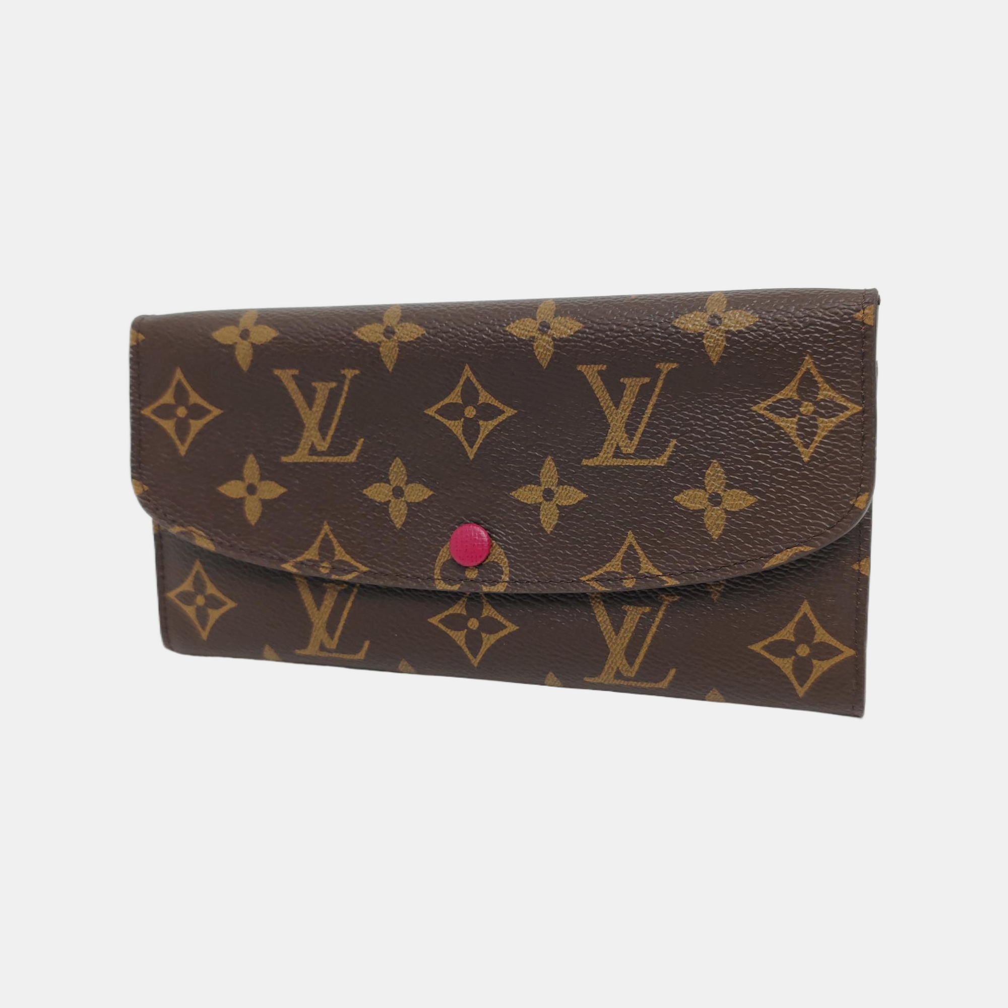 EMILIE Monogram Coated Canvas Brown Wallet