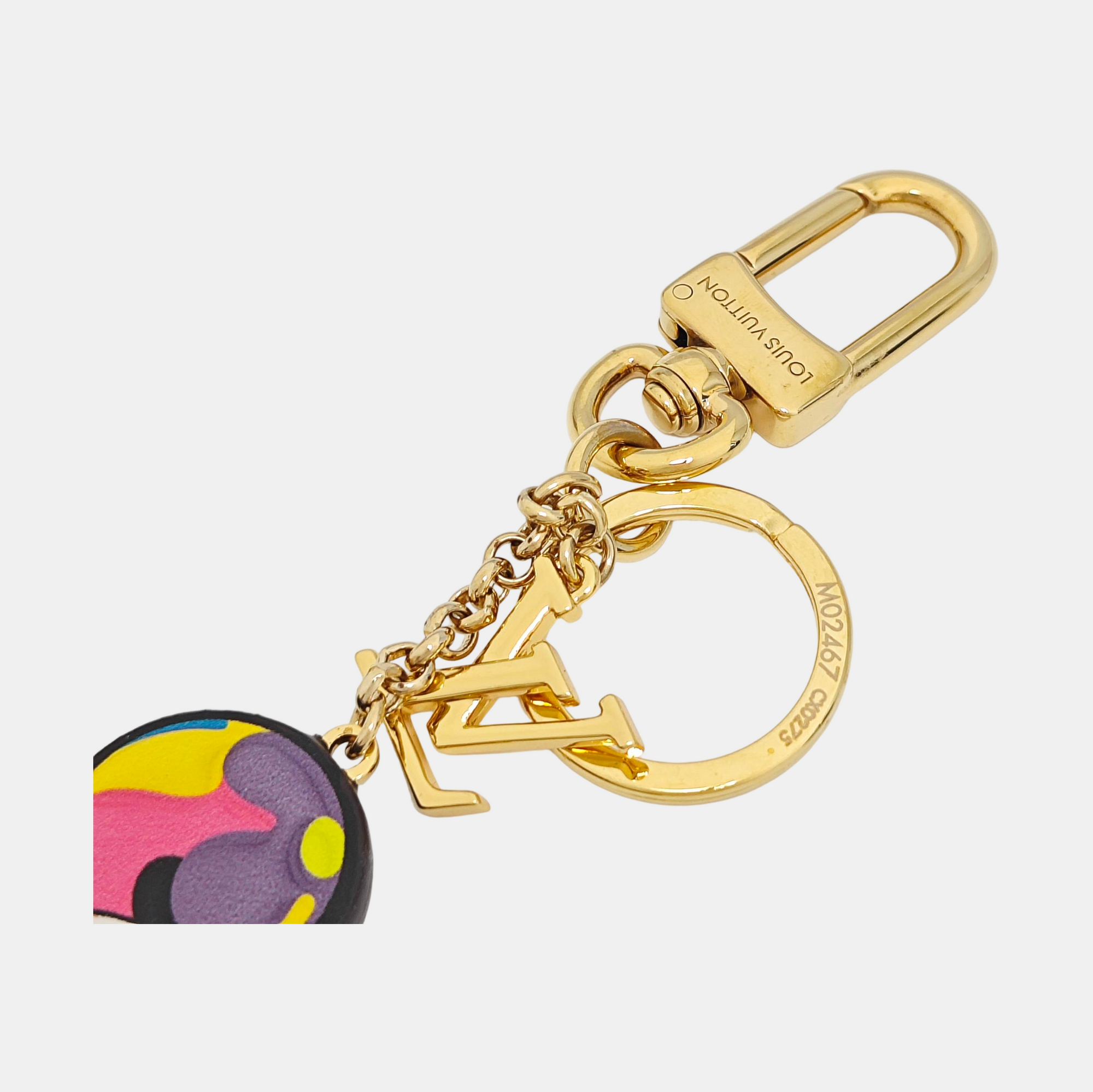 Coated Canvas Bag Charm Multicolor