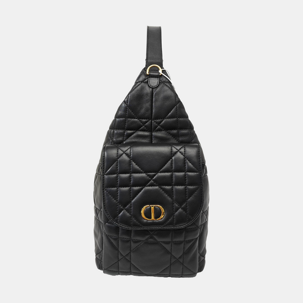 Cannage Lambskin Shoulder Bag Black