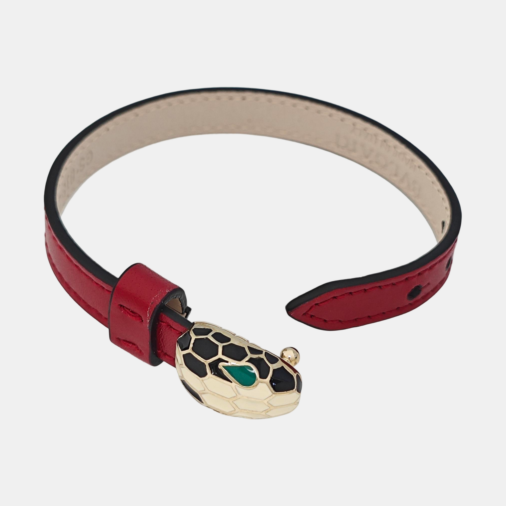 SERPENTI Leather Red Bangle