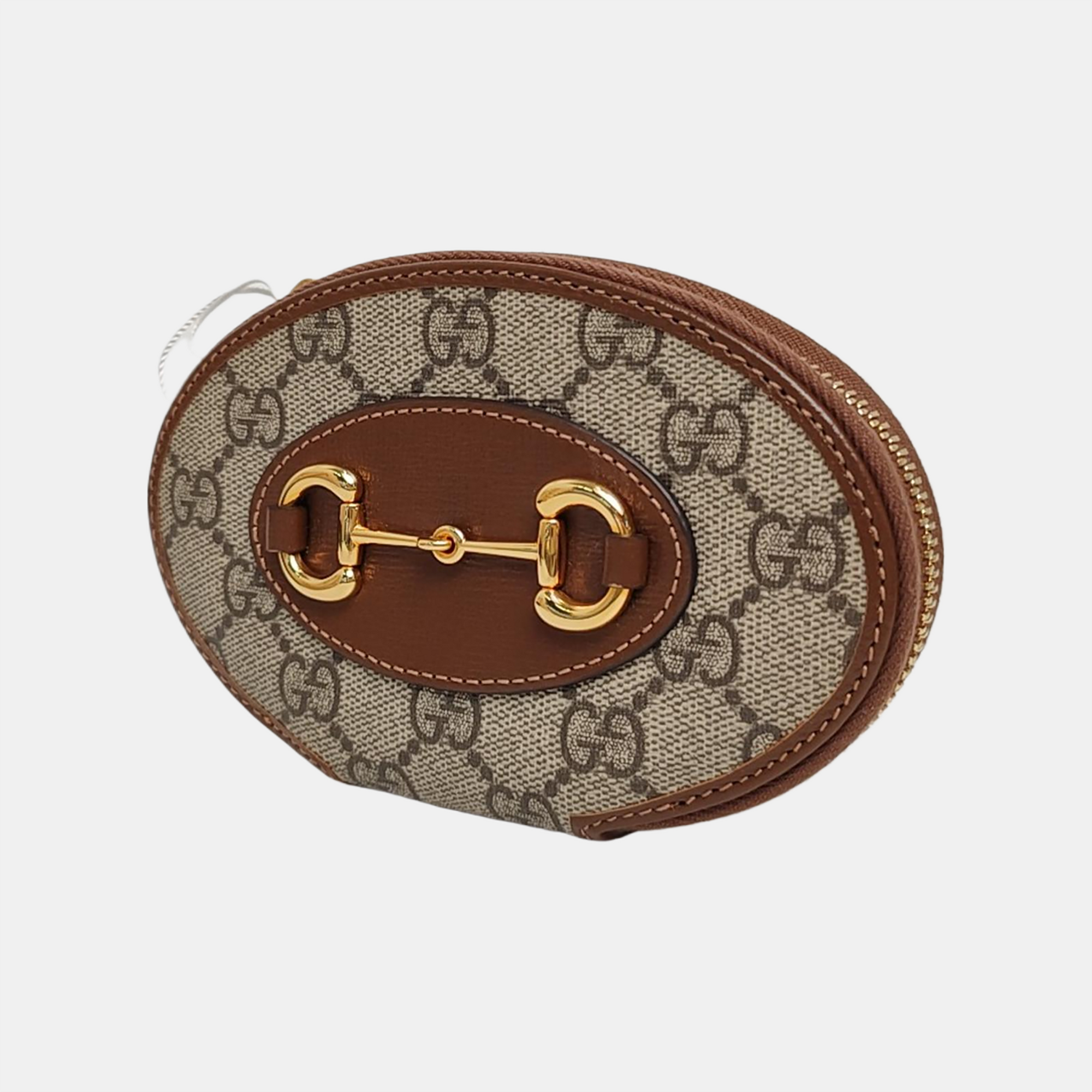 Authenticated pre-owned  Horsebit 1955 Monogram Coated Canvas Beige Coin Purse - Coin Purse at Looply