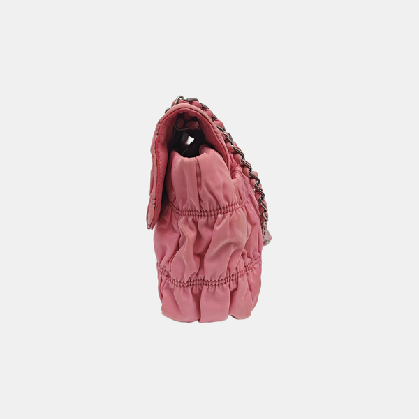 Quilted Nylon Shoulder Bag Red