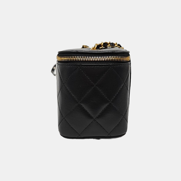 Quilted Lambskin Shoulder Bag Black