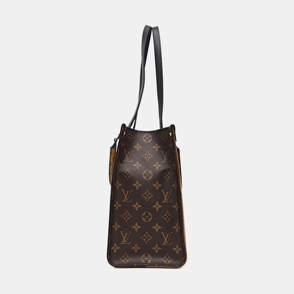 ONTHEGO MM Monogram Coated Canvas Brown