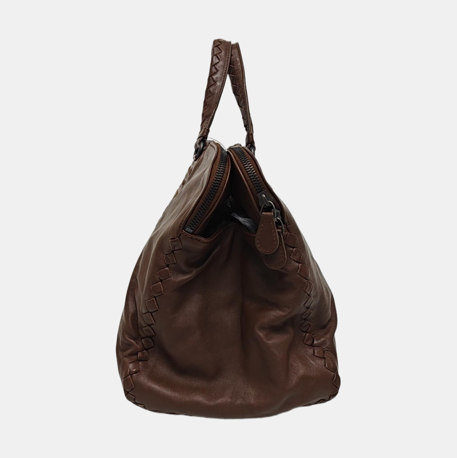 Calfskin Top Handle Bag Brown