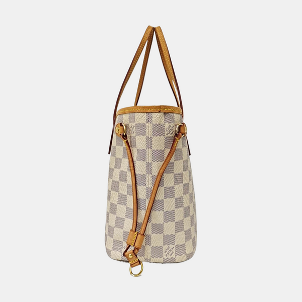 NEVERFULL PM Damier Azur Coated Canvas White