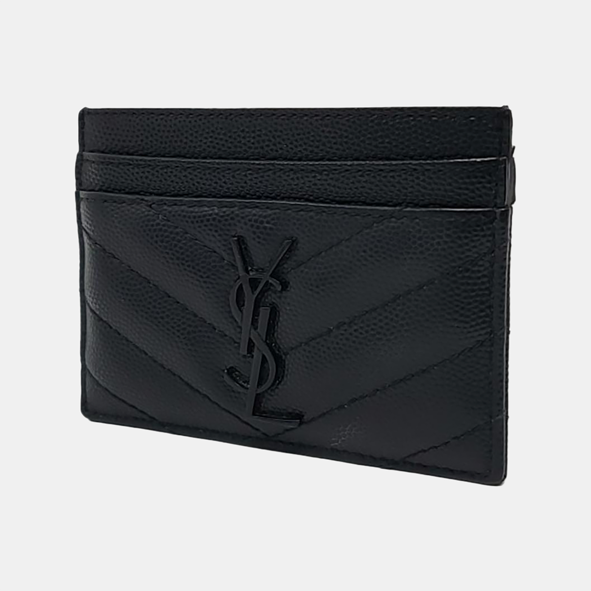 MONOGRAM Quilted Calfskin Black Card Holder