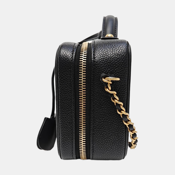FILIGREE Small Quilted Grained Calfskin Black