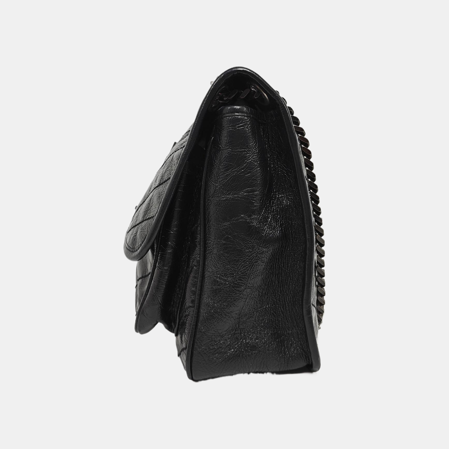 NIKI Medium Chevron Calfskin Black