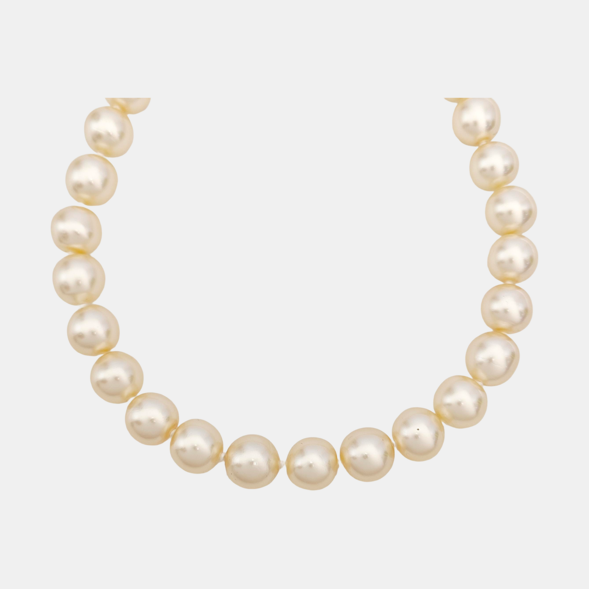 Faux Pearl Yellow Necklace