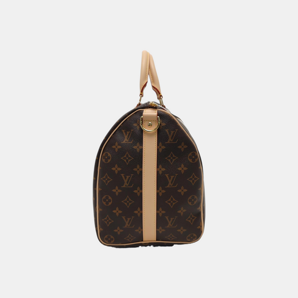 KEEPALL 45 Monogram Coated Canvas Brown