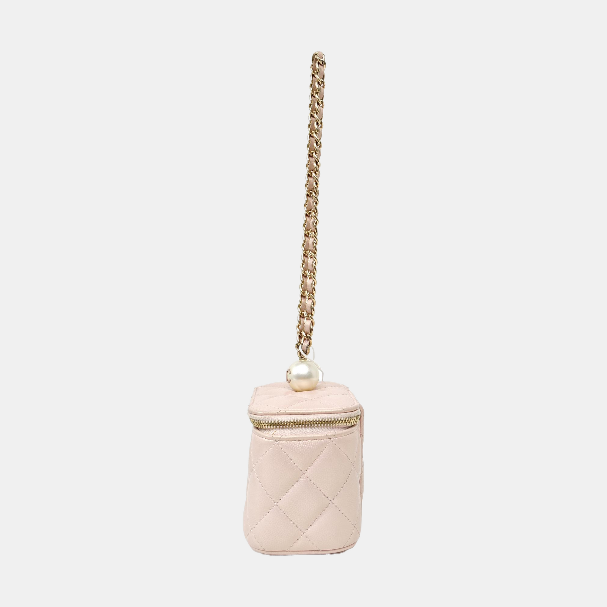 Quilted Calfskin Top Handle Bag Pink