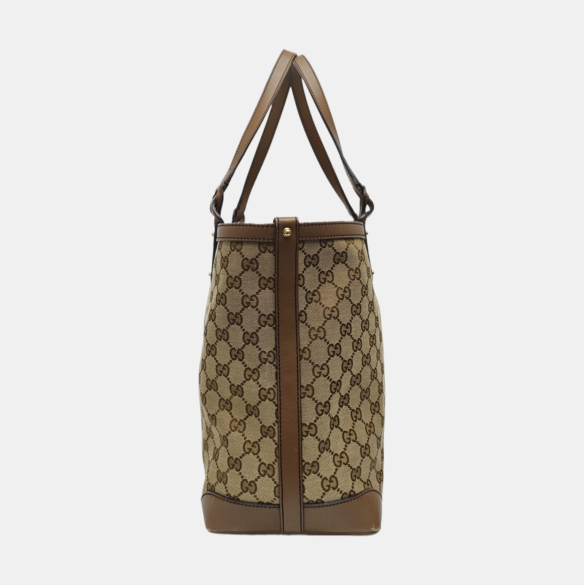 Monogram Canvas Tote Bag Brown