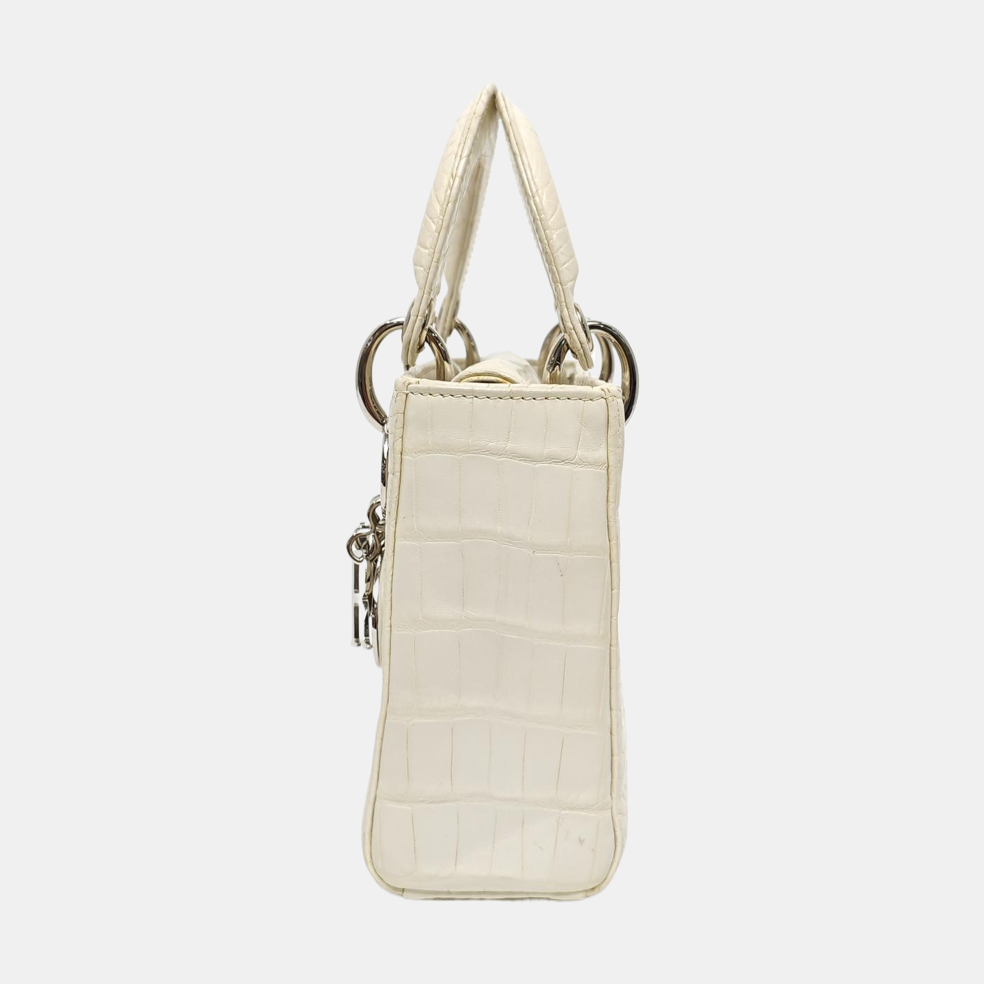 Lady Dior Mini Crocodile White