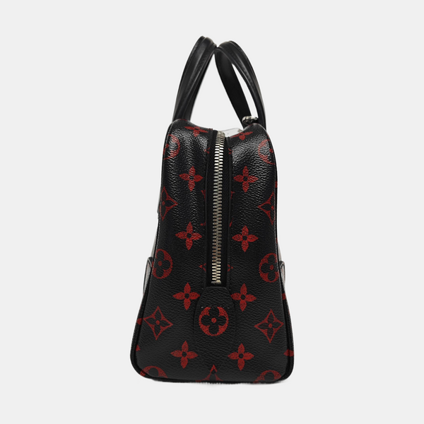 Monogram Coated Canvas Shoulder Bag Black