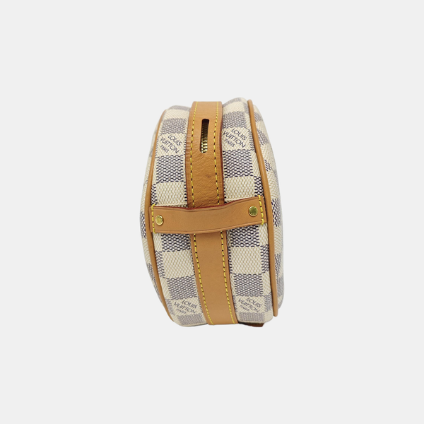 BOITE CHAPEAU PM Damier Azur Coated Canvas White