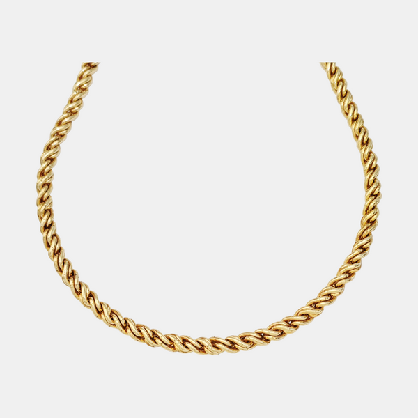 Twist Round Metal Gold Necklace