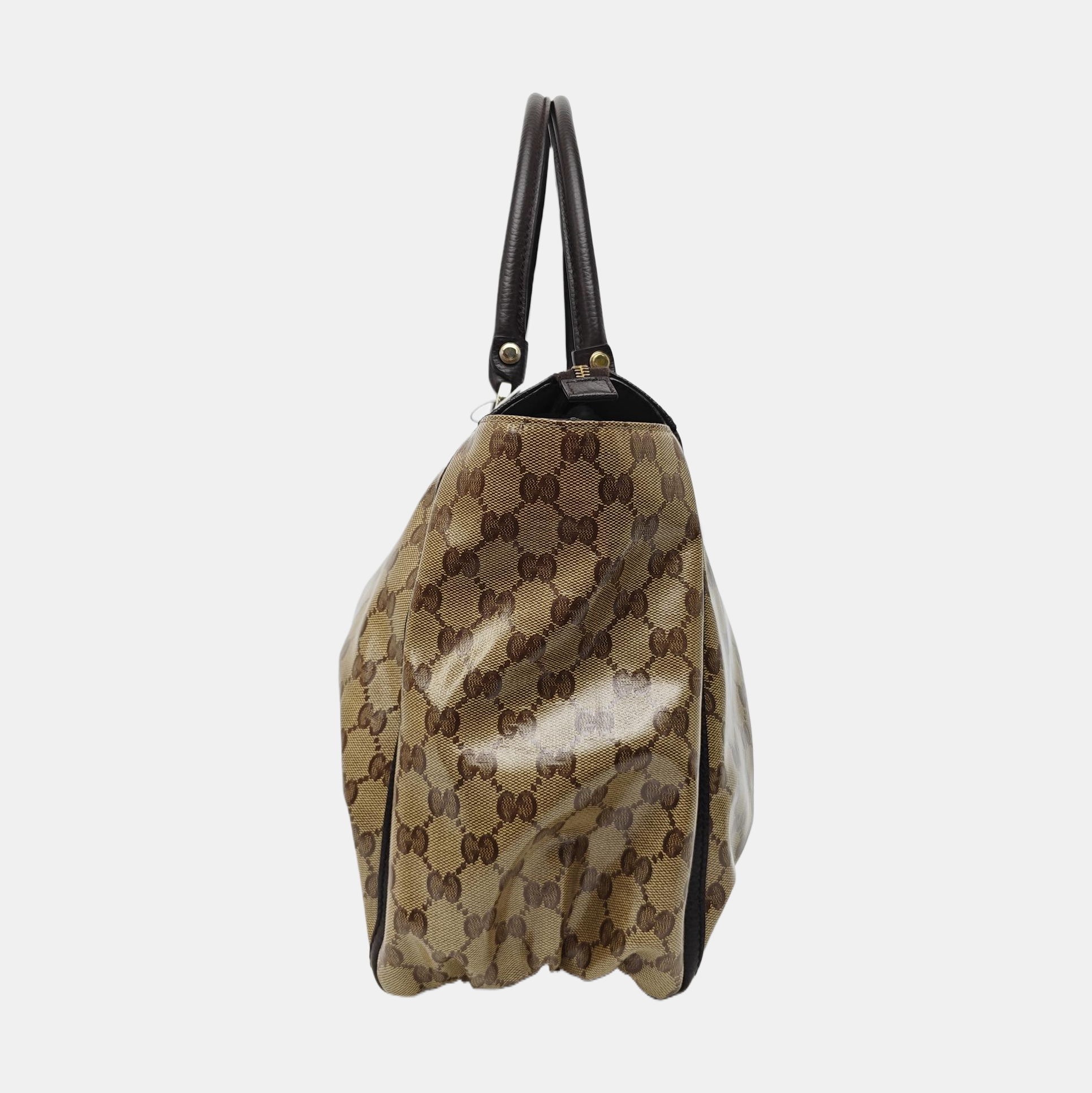 D Gold Monogram Coated Canvas Brown