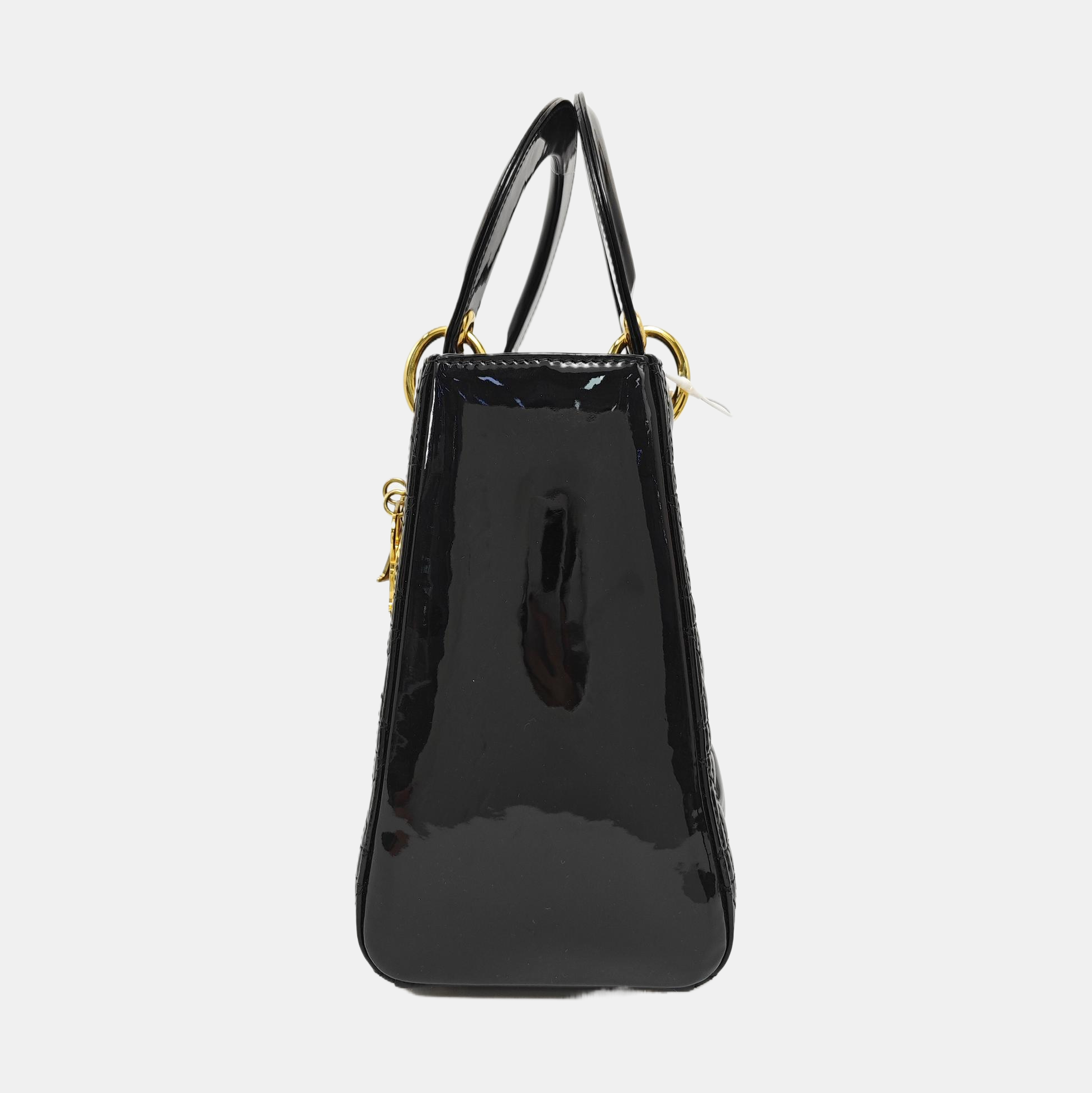 Lady Dior Medium Cannage Patent Leather Black
