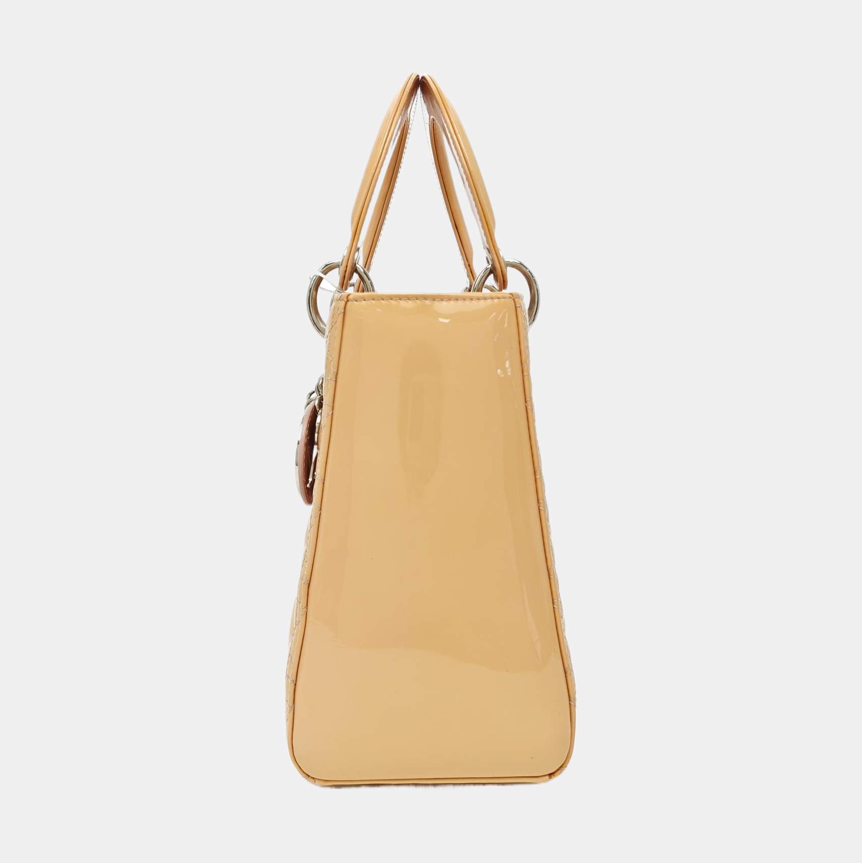 Lady Dior Medium Cannage Patent Leather Beige