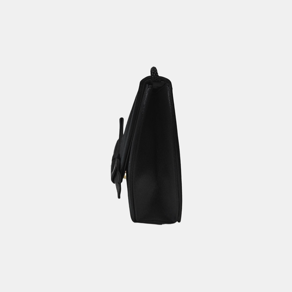 Silk Satin Shoulder Bag Black