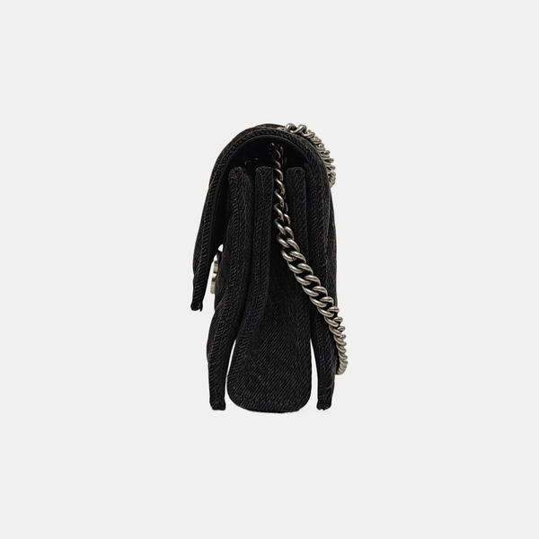 Crush Small Quilted Denim Black