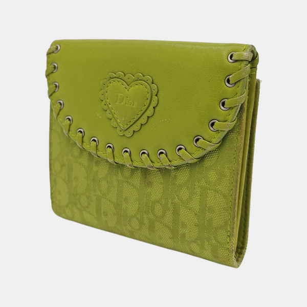 Oblique Leather Wallet Green