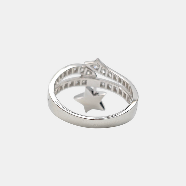 COMÈTE 18k White Gold Silver Ring EU 57