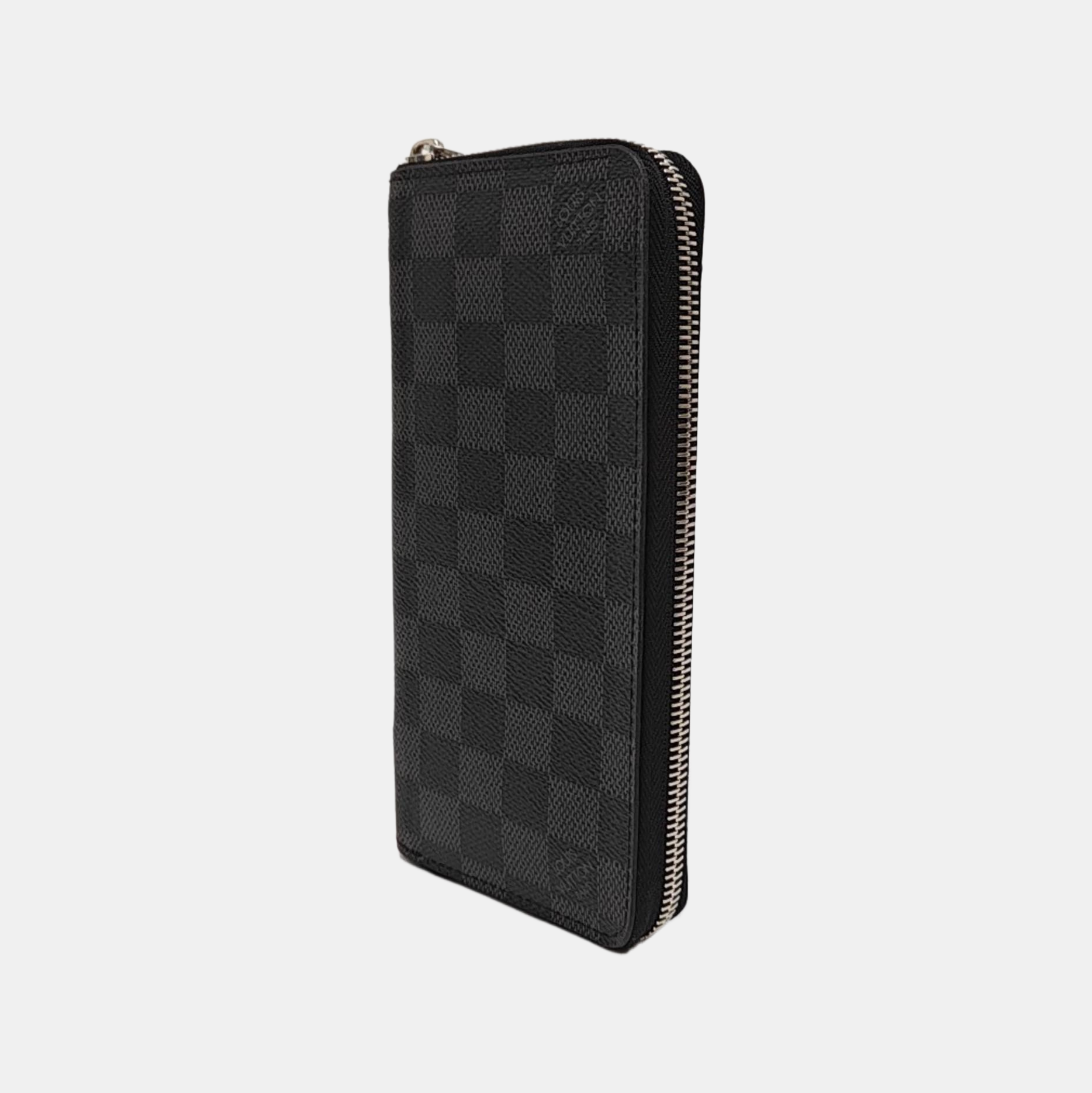 ZIPPY Damier Graphite Coated Canvas Gray Wallet