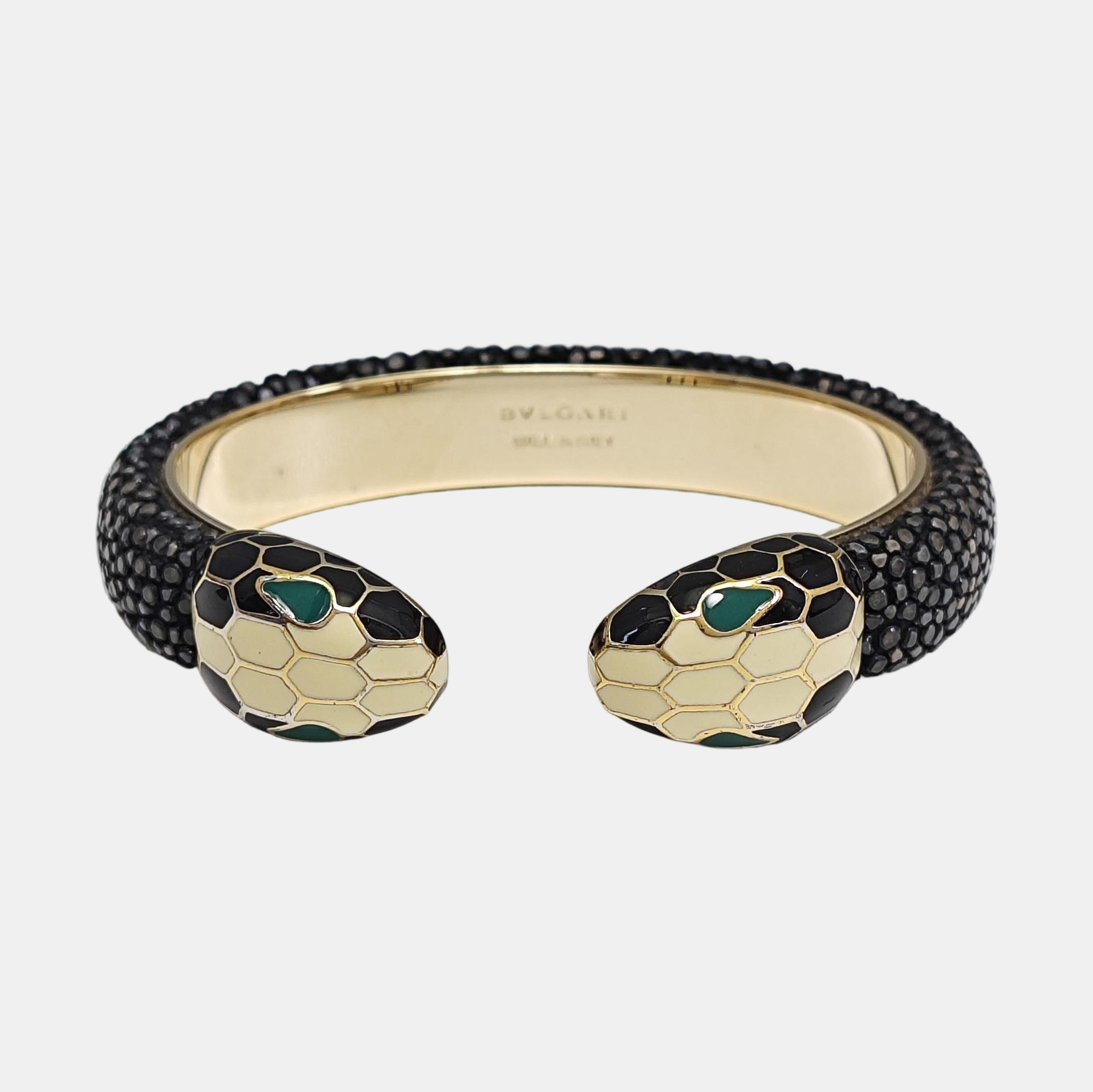 SERPENTI Brass Black Bangle