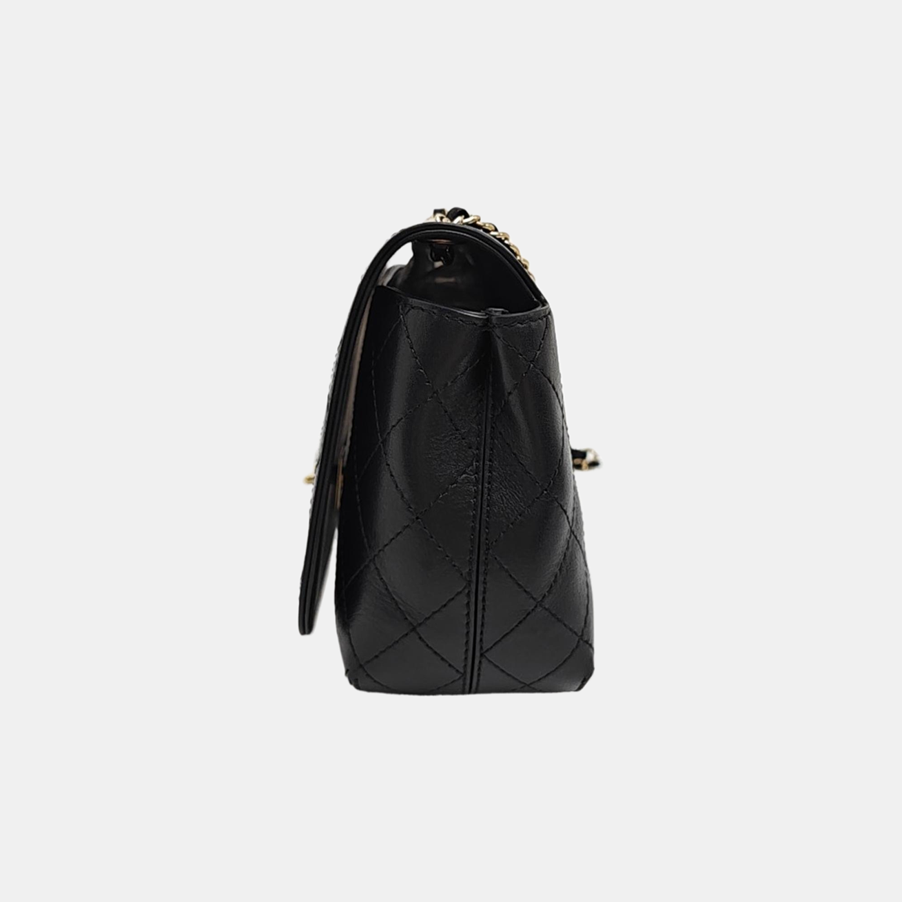 Quilted Calfskin Shoulder Bag Black