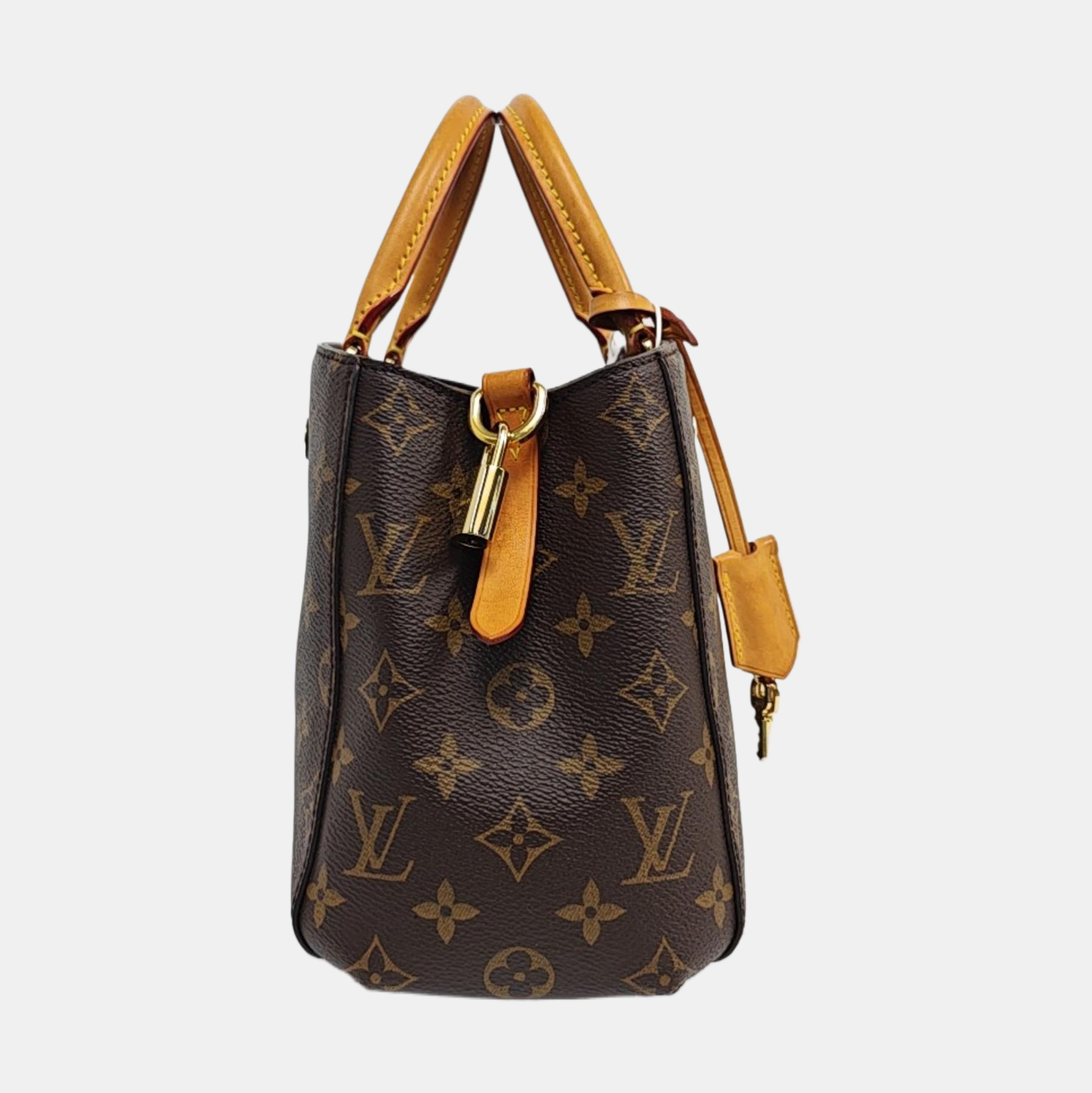 MONTAIGNE BB Monogram Coated Canvas Brown