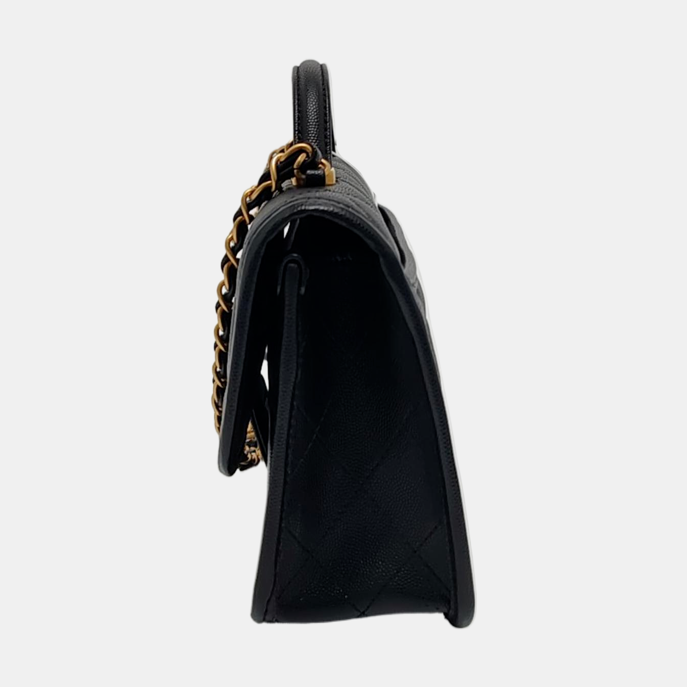 Large Quilted Grained Calfskin Black