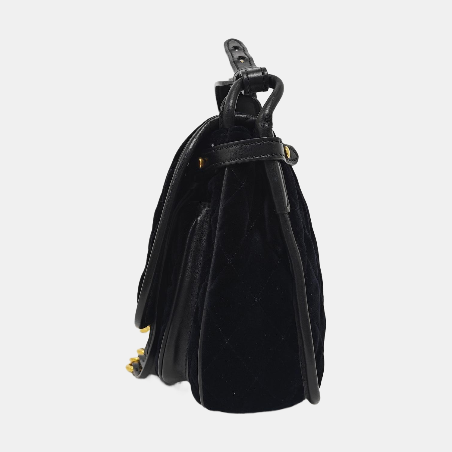 Belt Bag Quilted Velvet Black