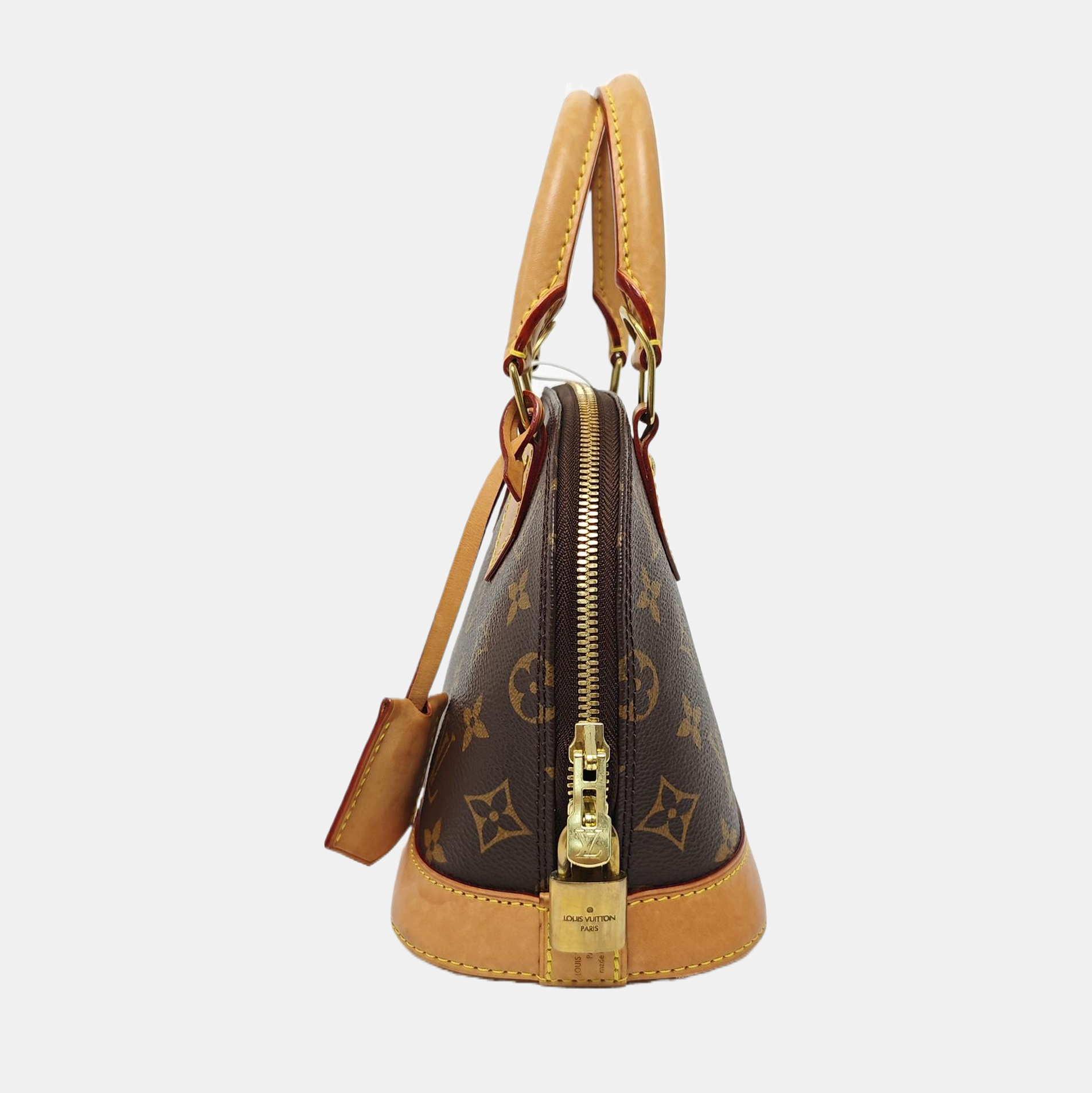 ALMA BB Monogram Coated Canvas Brown