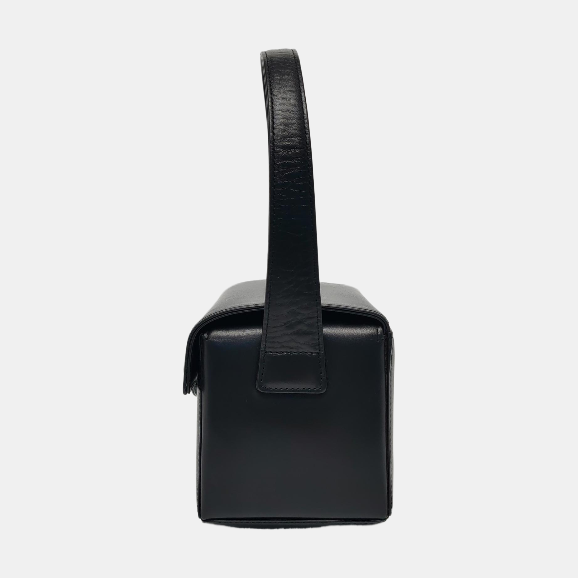 Calfskin Top Handle Bag Black