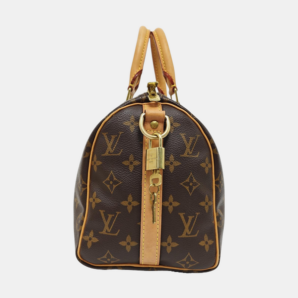 SPEEDY 25 Monogram Coated Canvas Brown