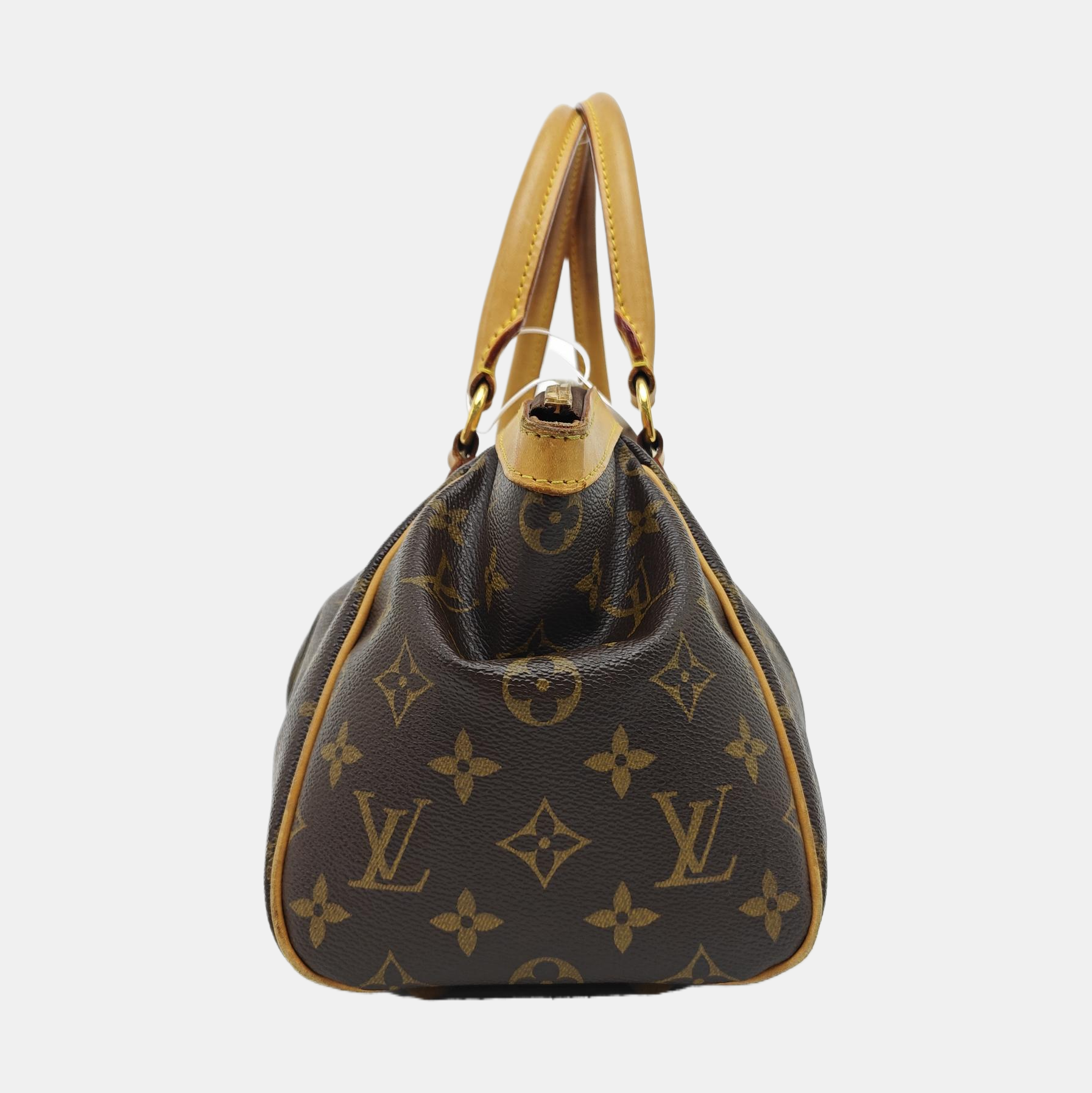 Monogram Coated Canvas Top Handle Bag Brown